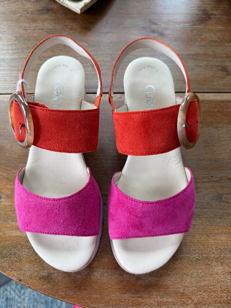 Gabor Buckle Platform Wedge Sandal